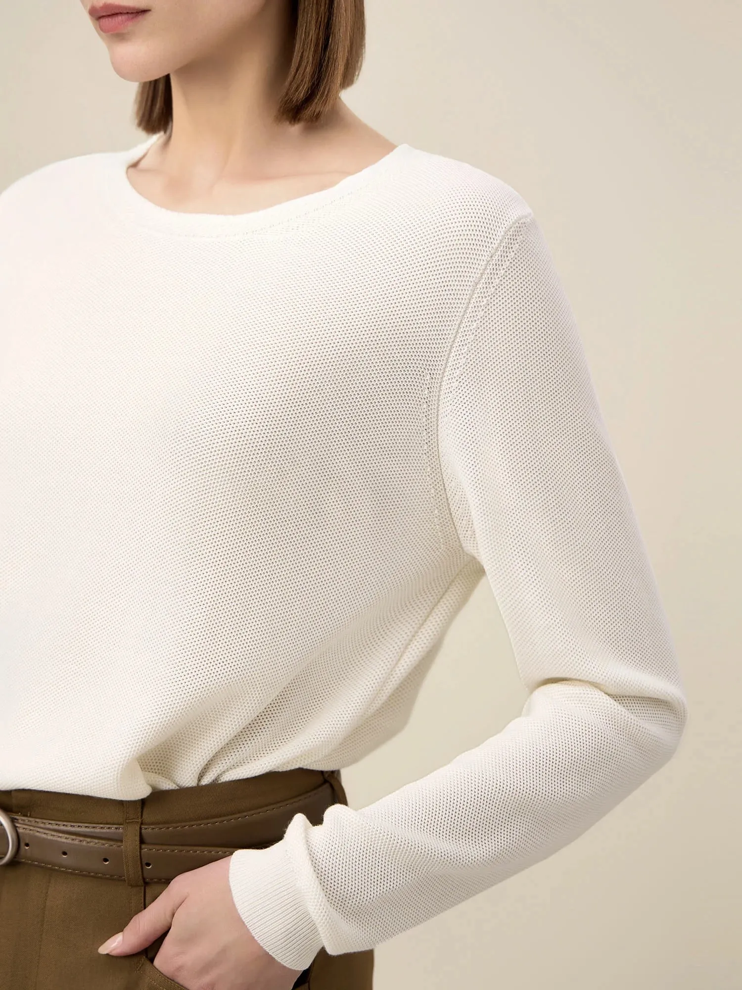 Amoretu Women's 100% Lyocell Jacquard Knit Sweater