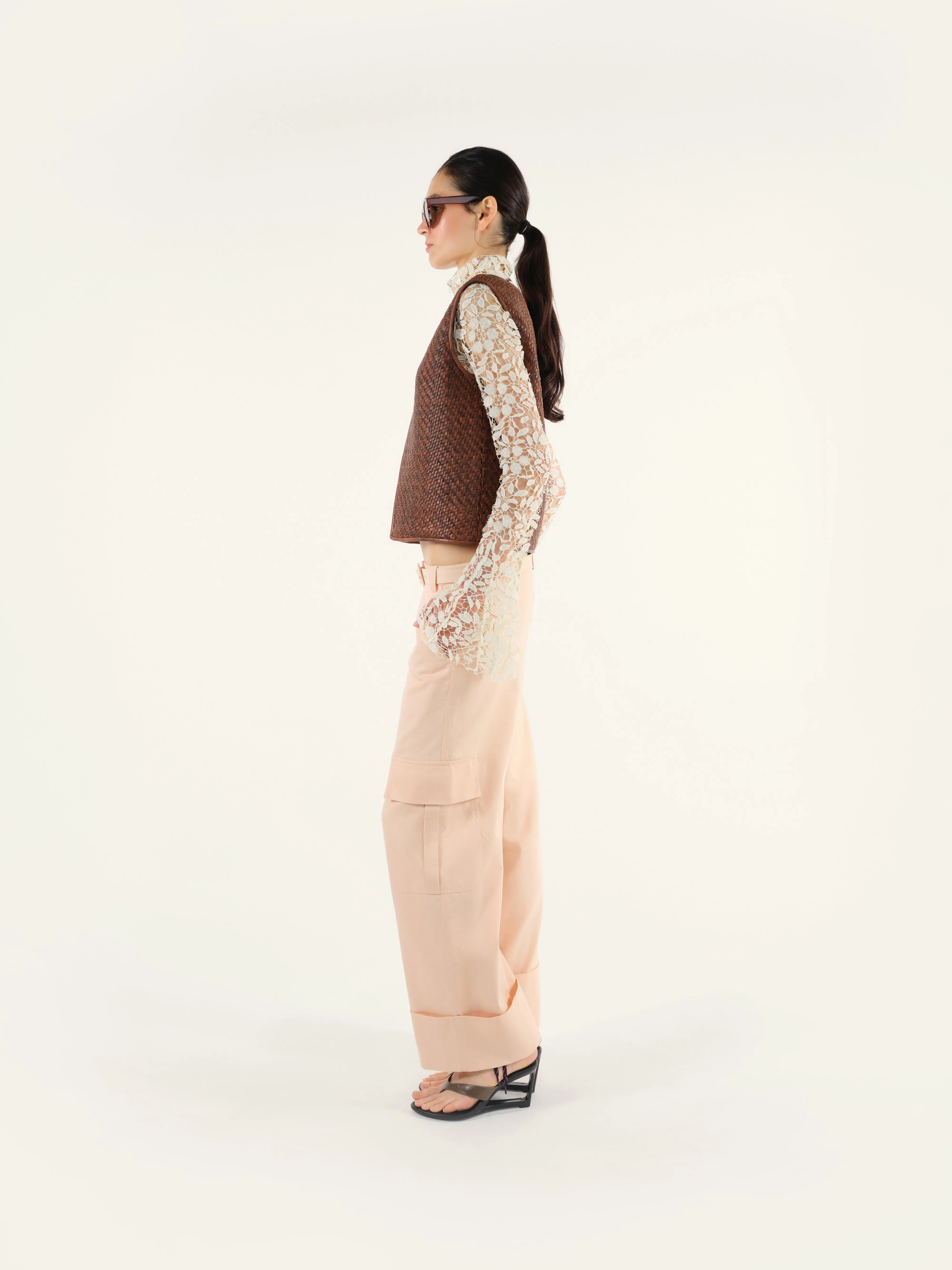 ENTY - Woven leather vest