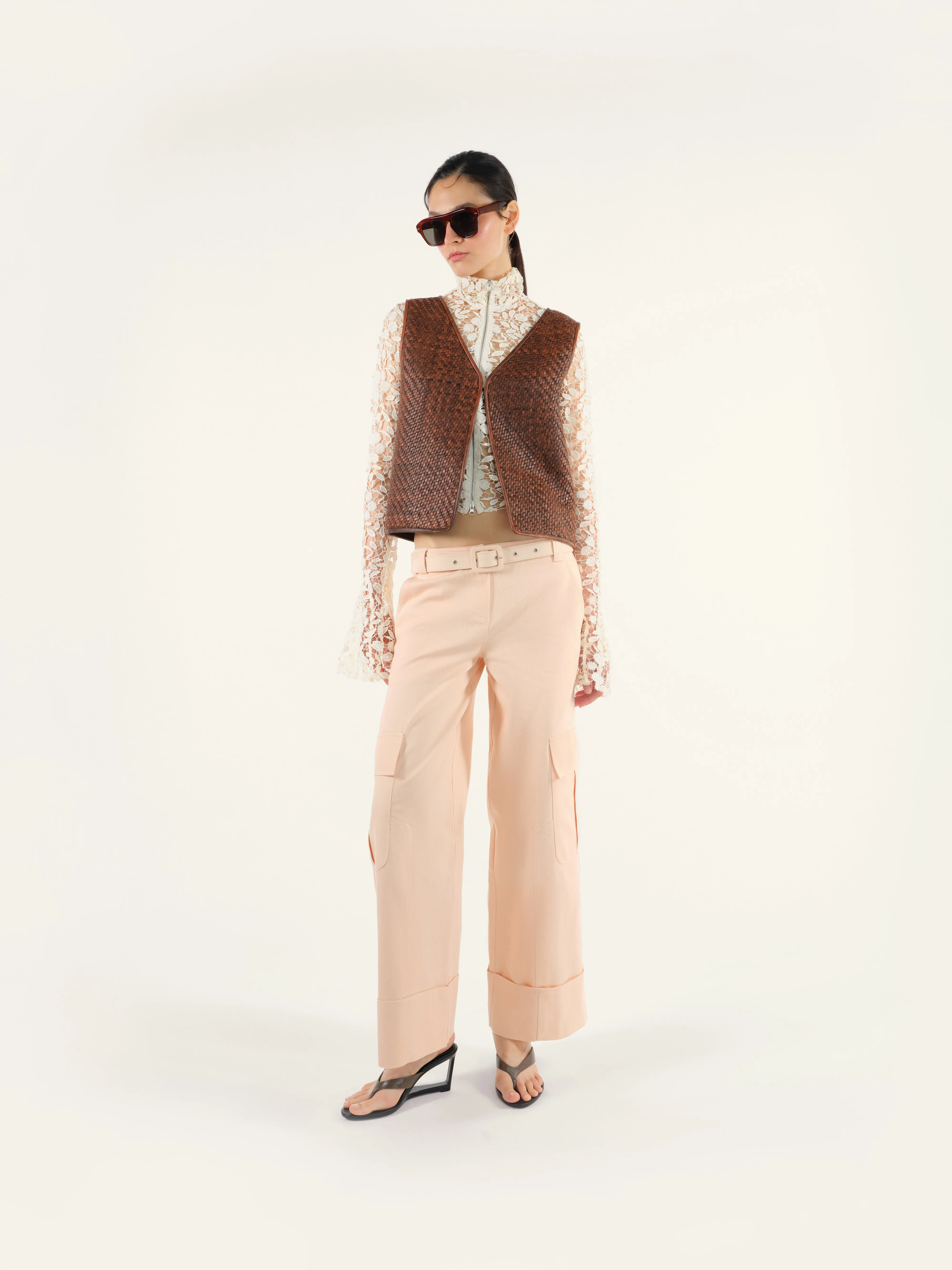 ENTY - Woven leather vest