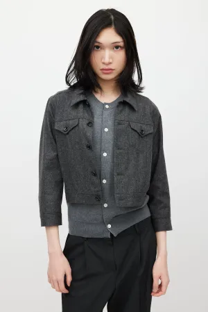 Grey Wool Cardigan Jacket