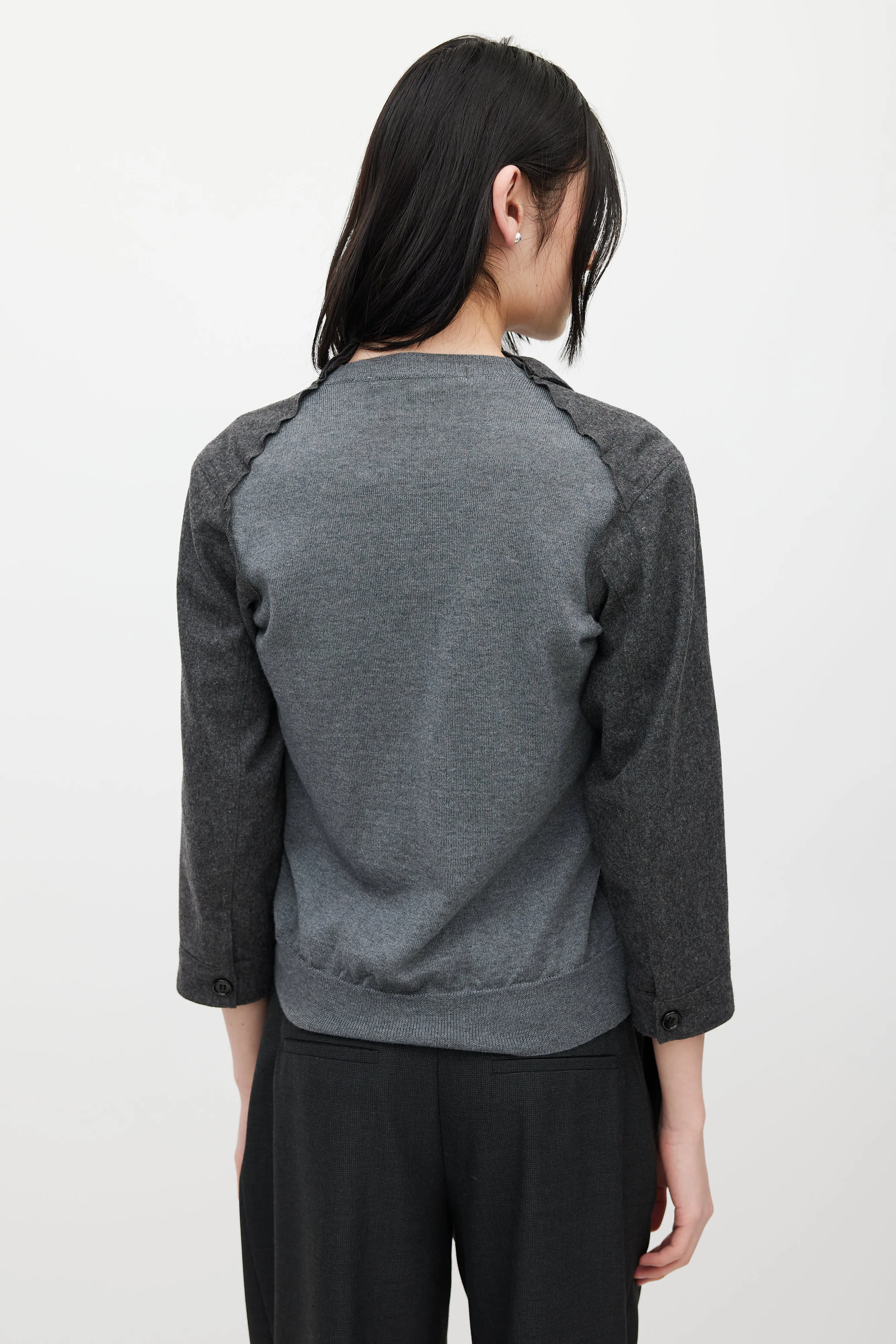 Grey Wool Cardigan Jacket