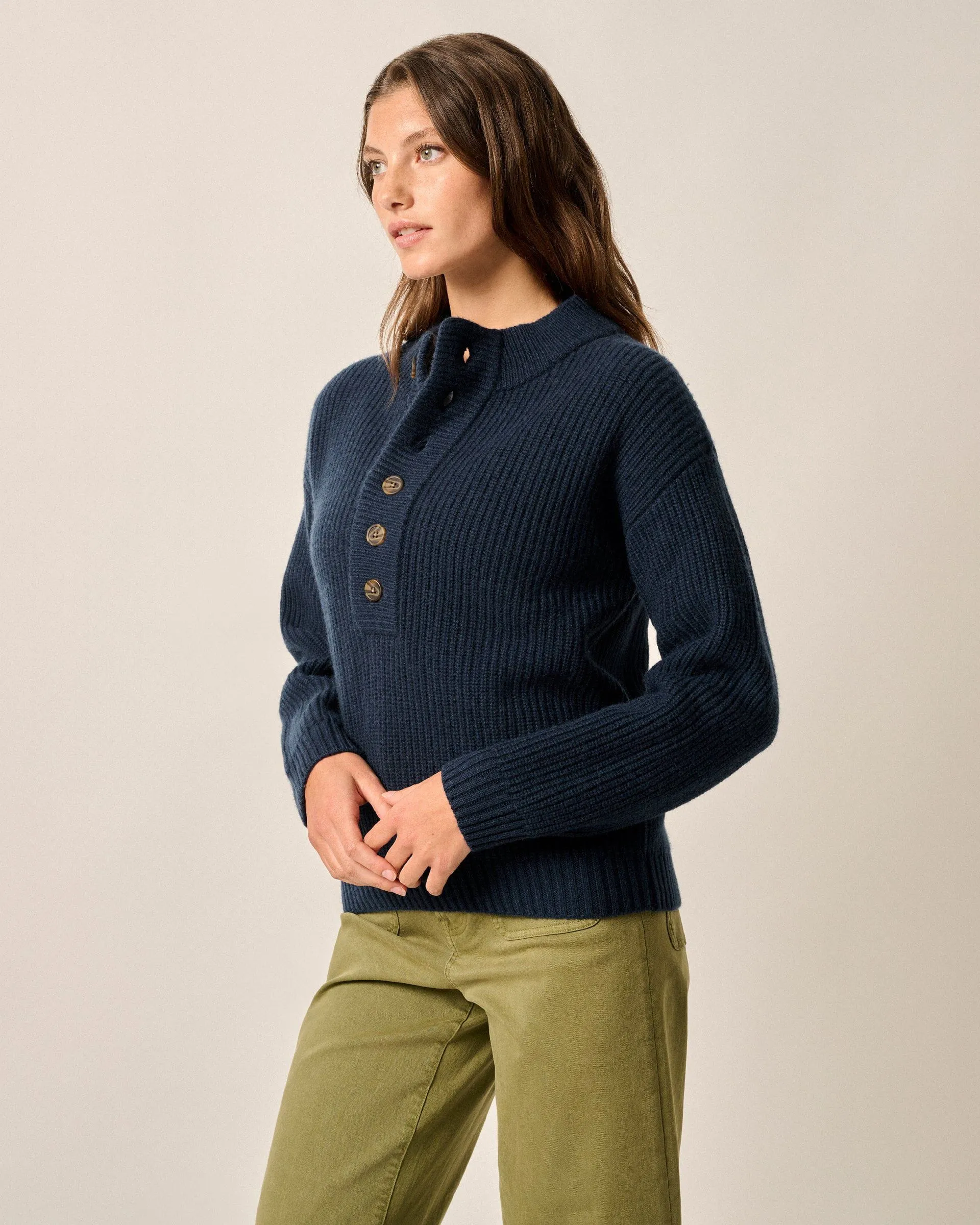 Kerrigan Cashmere Blend Henley Sweater