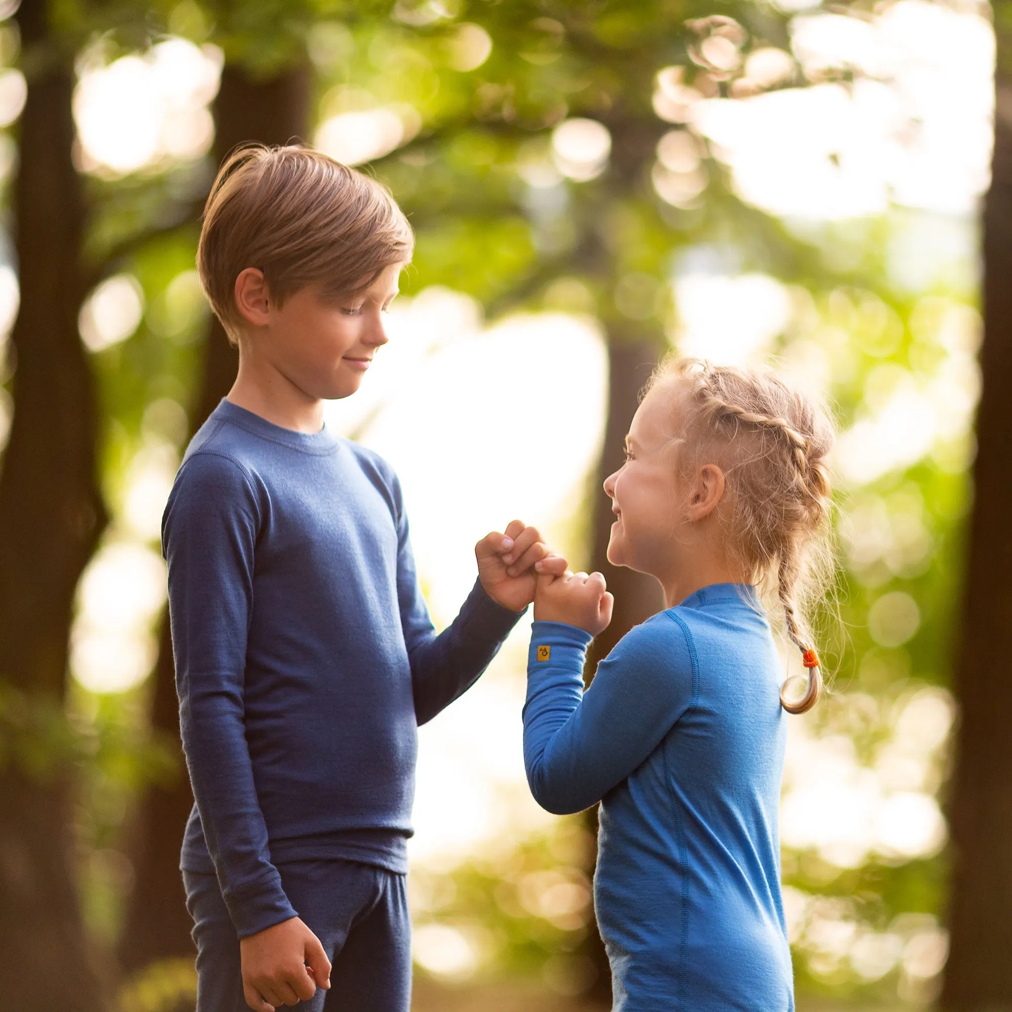 Kids' 160 Long Sleeve & Bottom 2-Piece Light Blue