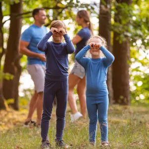Kids' 160 Long Sleeve & Bottom 2-Piece Light Blue