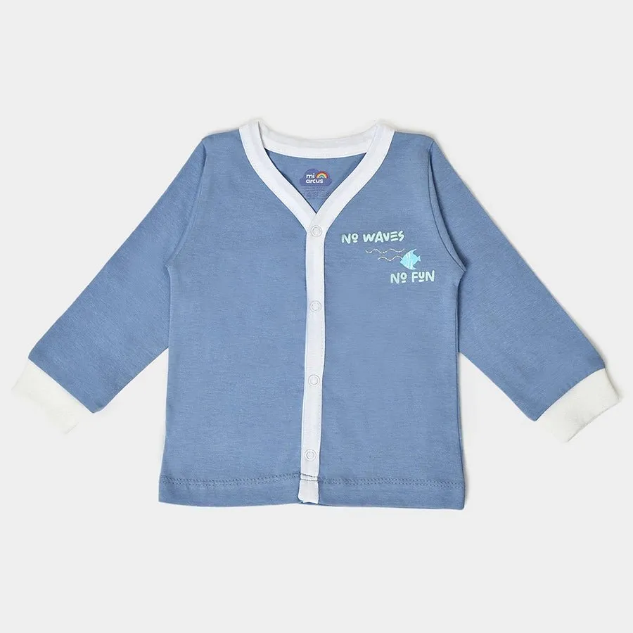 Kids Sea Animal Print Front Open Vest (Pack of 3)