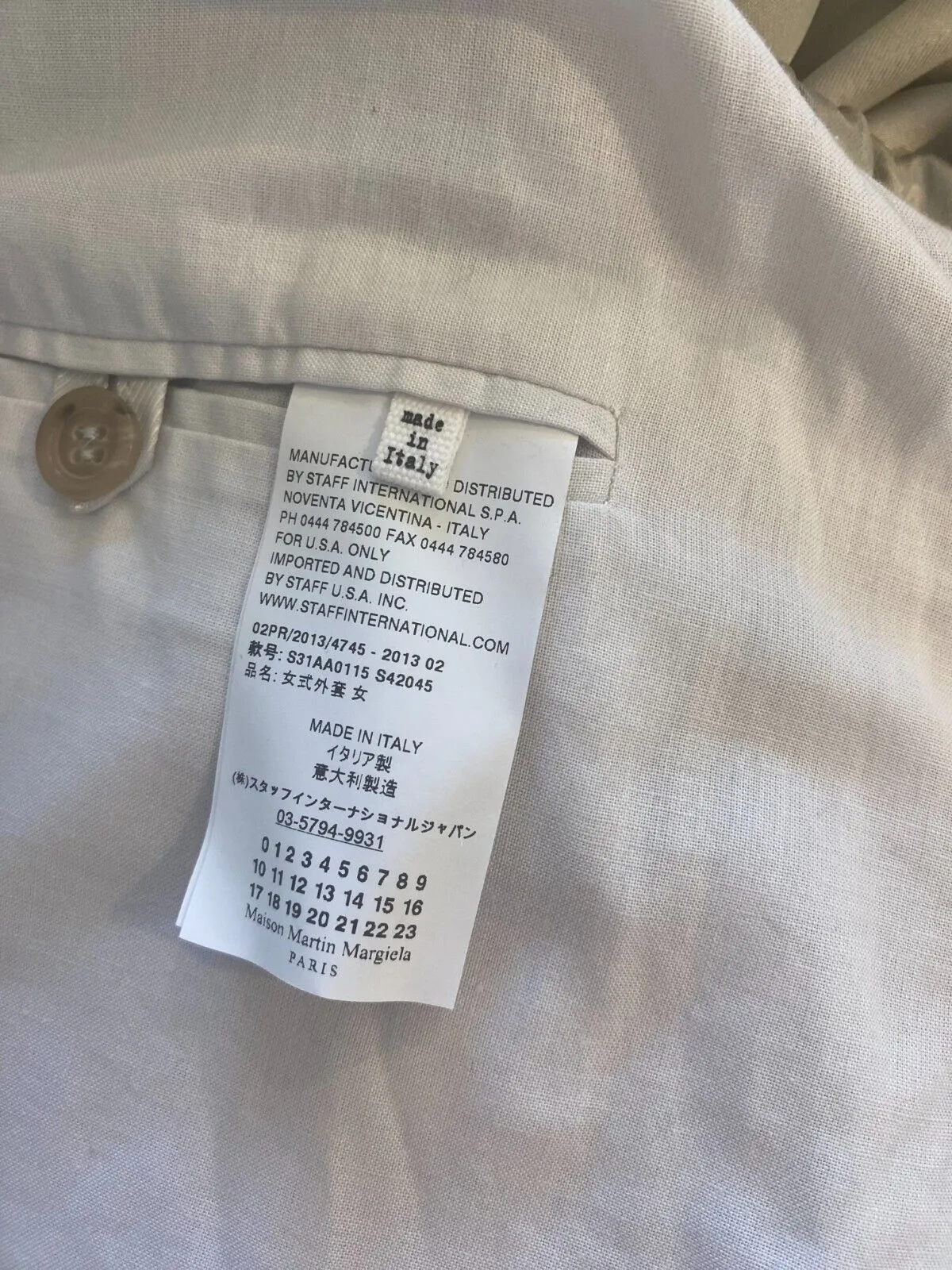 Maison Margiela cream wool & angora blend coat size UK14/US10