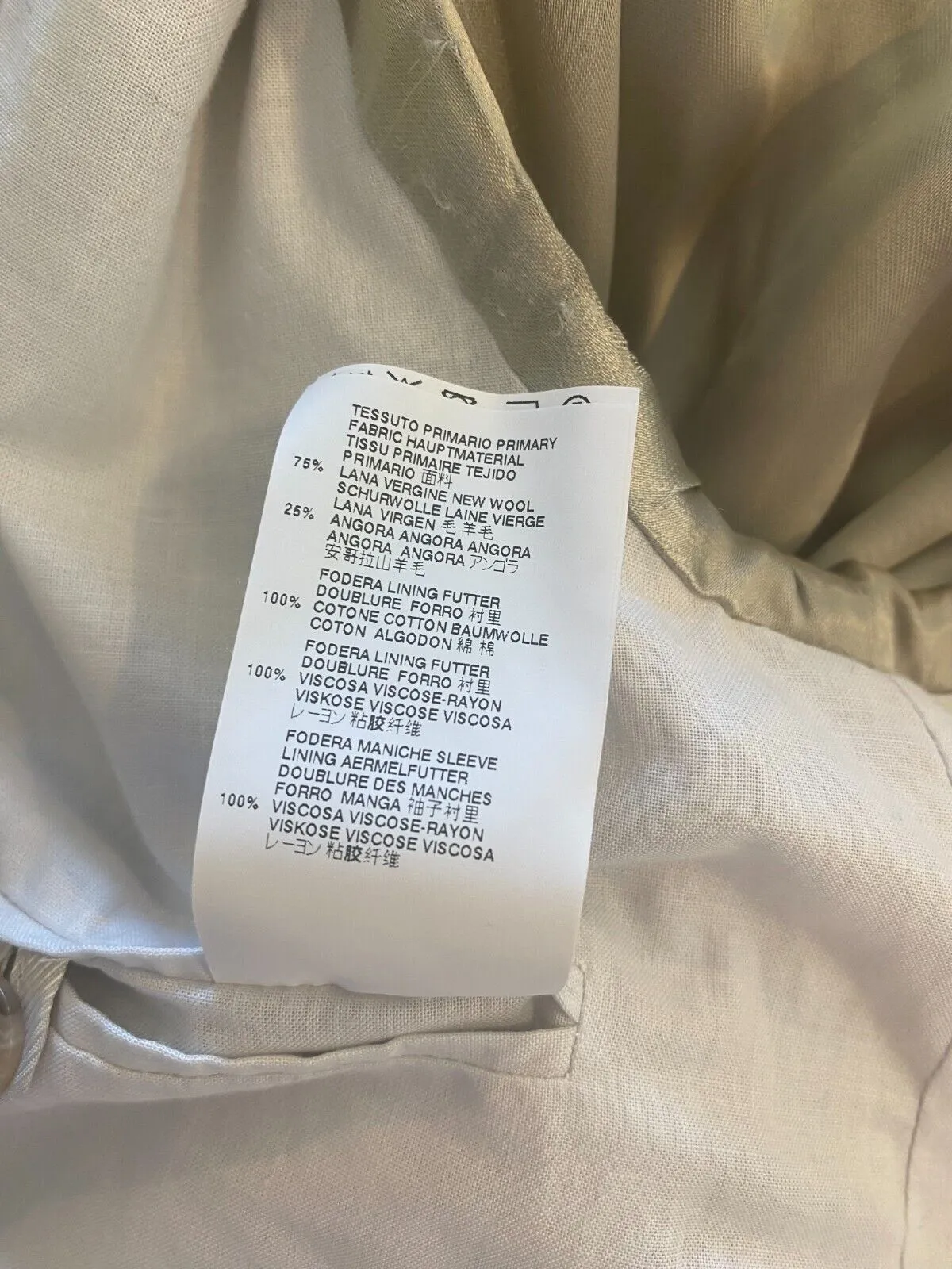 Maison Margiela cream wool & angora blend coat size UK14/US10