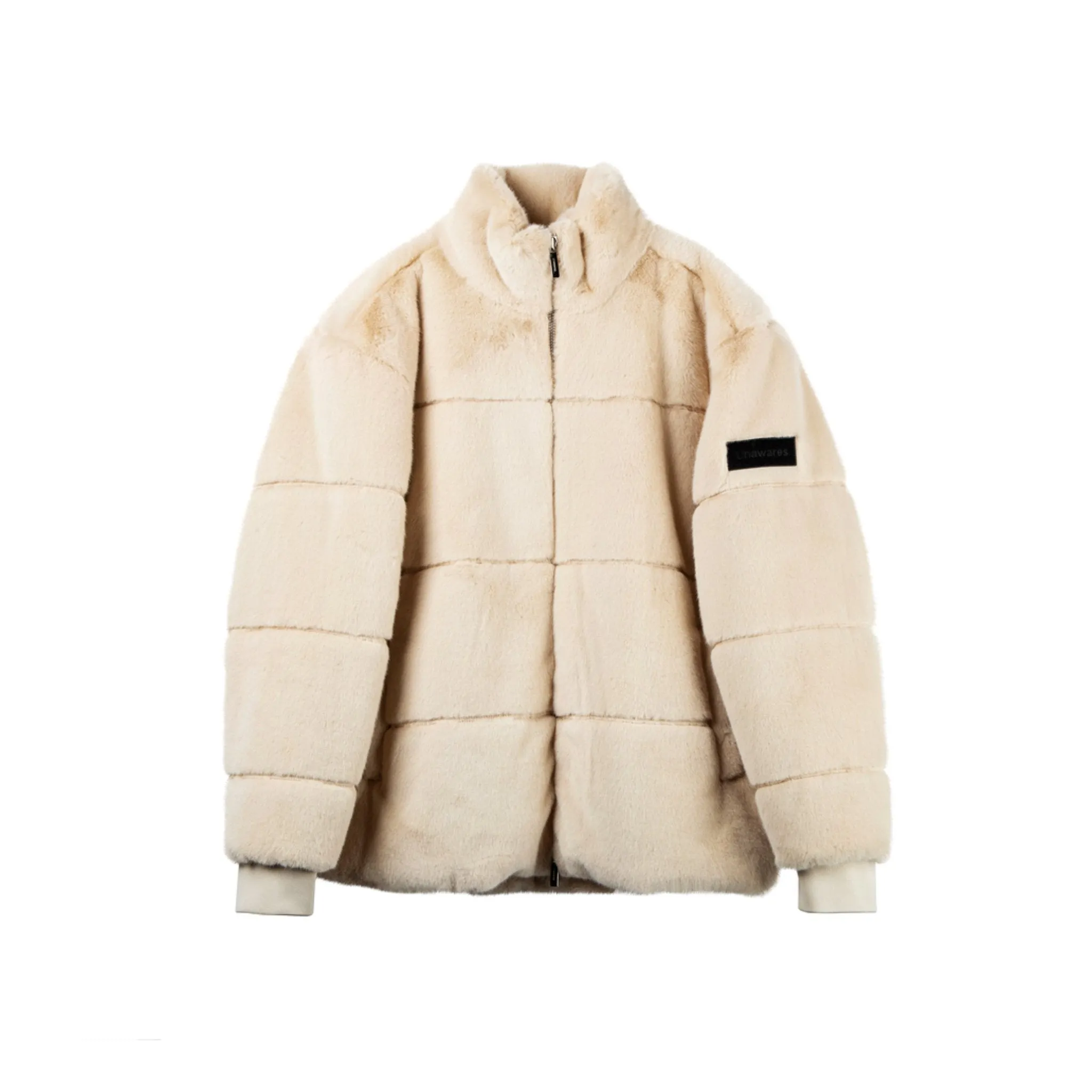 Metal Chain Mink Jacket Khaki