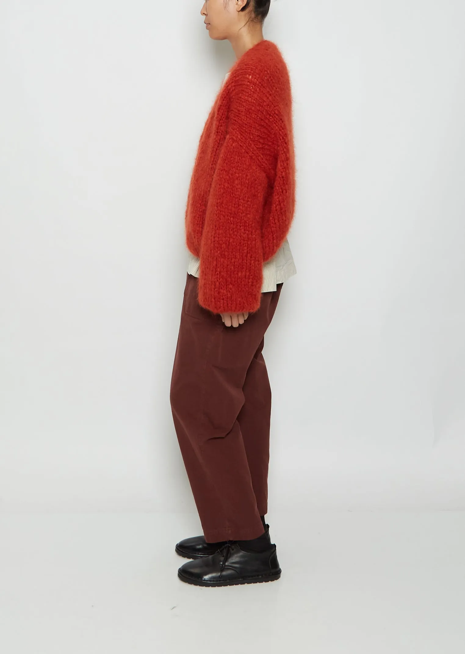 Mohair Cardigan — Rust