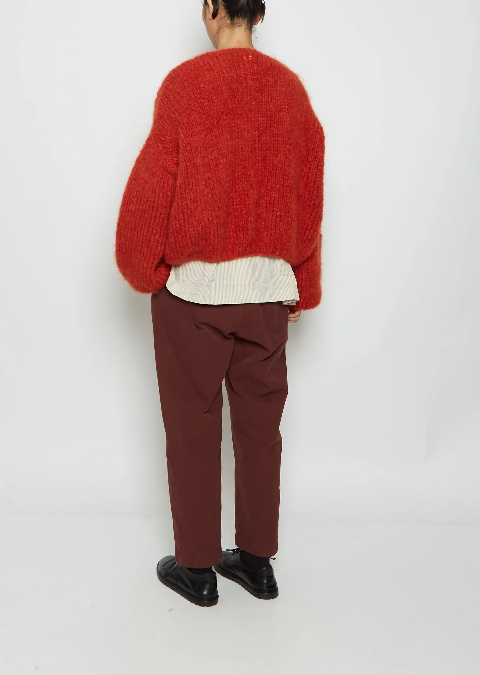 Mohair Cardigan — Rust