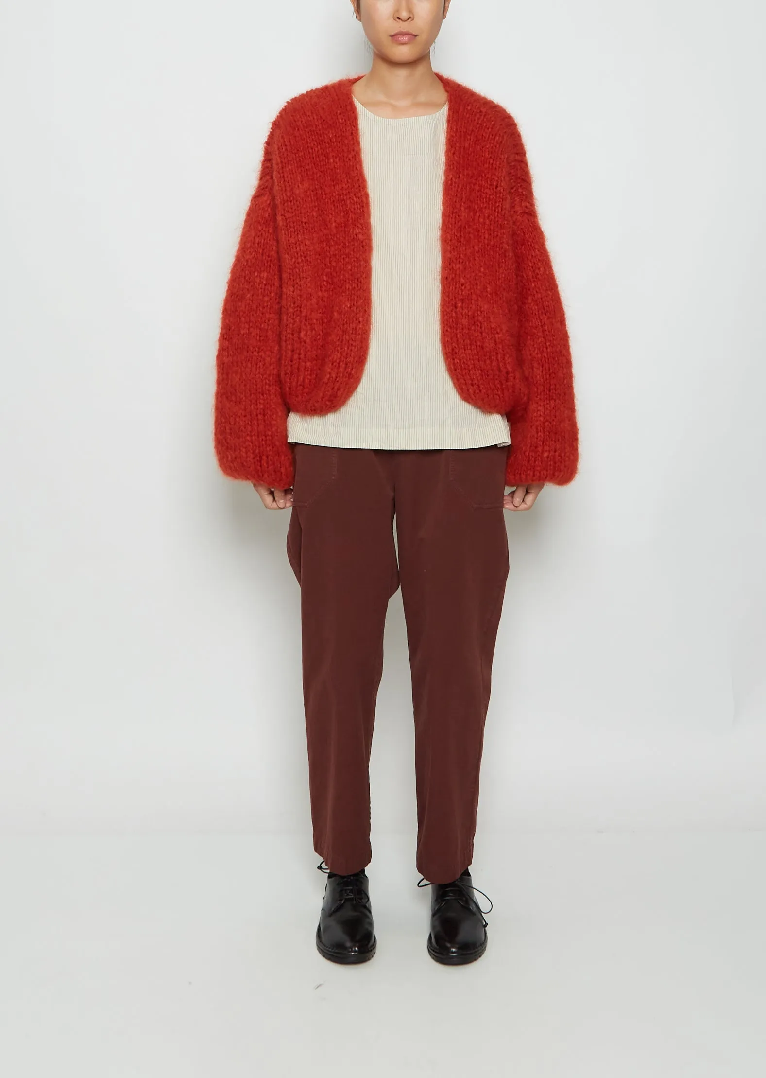 Mohair Cardigan — Rust
