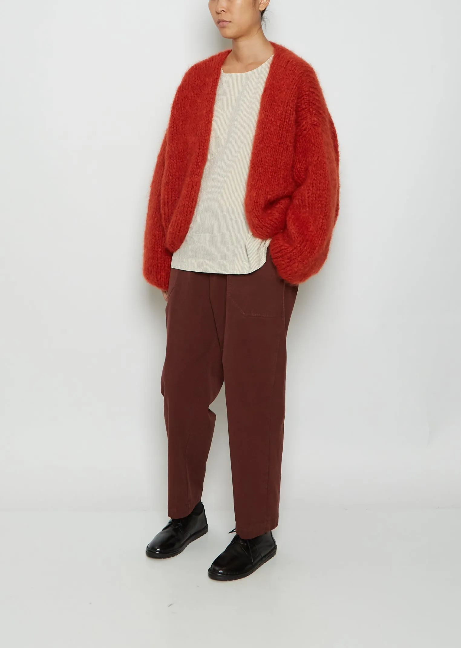 Mohair Cardigan — Rust