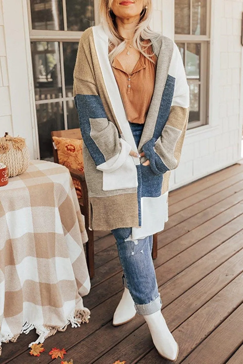 Multicolor Plus Size Knit Cardigan