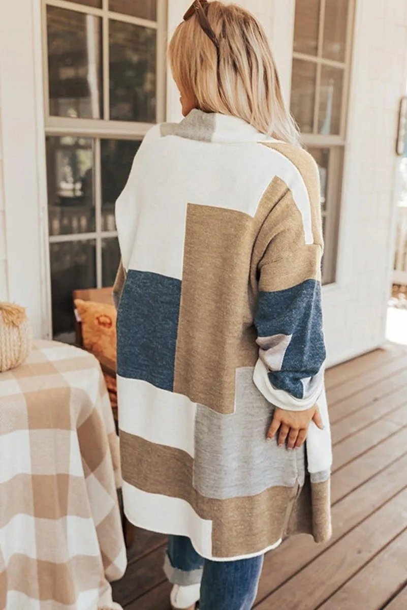 Multicolor Plus Size Knit Cardigan