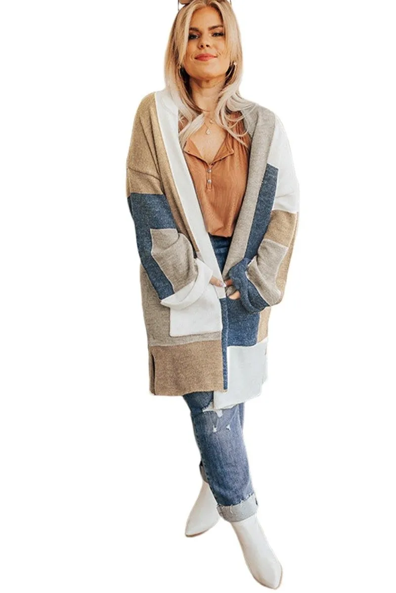 Multicolor Plus Size Knit Cardigan