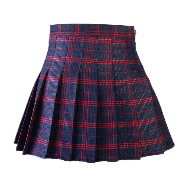 "PLEATED PLAID" SKIRT